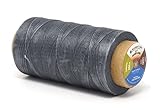 Mandala Crafts 150D 210D 0.8mm 1mm Leather Sewing Stitching Flat Waxed Thread String Cord (150D 0.8mm 250M, Gray)
