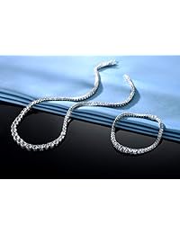 GEMSME 18K White Gold Plated Graduated Round Cubic Zirconia Tennis Necklace Bracelet Earrings Sets Pack of 3