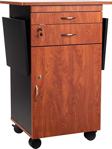 Oklahoma Sound MMC Multi Media Cart, 19" Length x 25" Width x 38" Height, Wild Cherry/Black