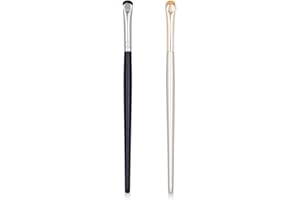 COSHINE 2pcs Extra Thin Crescent Moon Eye Liner Makeup Brush, Soft Synthetic Bristles Lying Silkworm Makeup Brushes