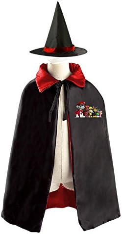 PAW Patrol Halloween Party Reversible Cosplay Costume Witch Cloak Satin Cape Boys Girls Red Purple