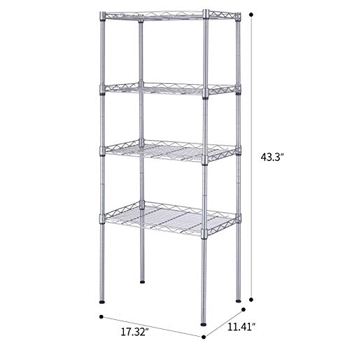SINGAYE 4 Tier Shelf Adjustable Storage Shelf 350LBS Load Capacity Metal Storage Rack 17.32”L X 11.41”W X43.3” H - Image 2