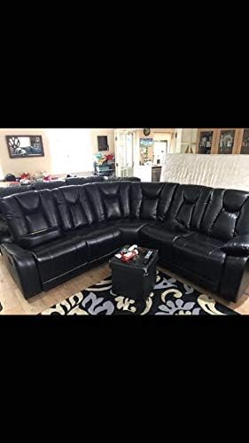 Novomil Malaga Air Corner Leather Recliner Sofa (Black)