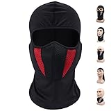 Balaclava Ski Mask, Windproof Face Mask, Motorcycle Face Mask for Men/Women, Thin Breathable Perfect Mask for Motorcycling, Snowboarding, Hiking (Red)