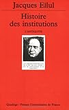 Image de Histoire des institutions, tome 1 : L'Antiquité