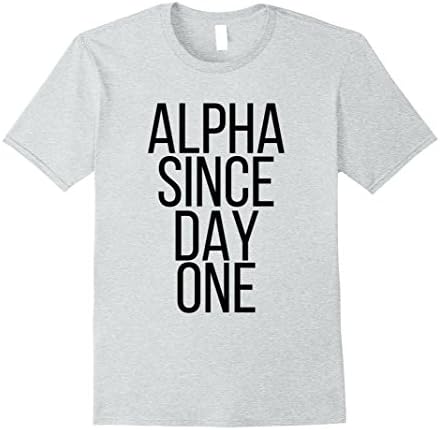 Mens Alpha Since Day One Workout Cardio Bodybuilding Lifting Tee 2XL Heather Grey
