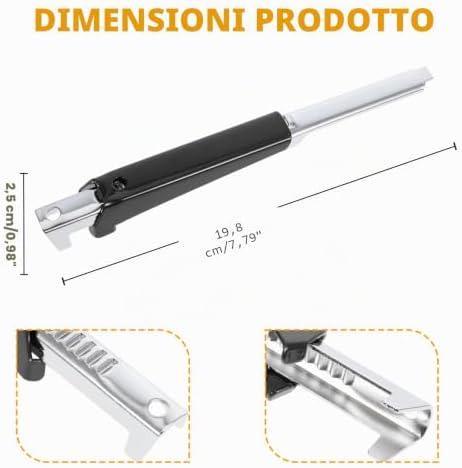 Apriscatole per Artrite, Apri del Barattolo Acciaio Inossidabile, Apriscatole Manuale Regolabile per Cucina, Ristorante, Anziani, Donne, Bambino, Nero