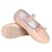 Stelle Ballet Shoes for Girls Toddler Genuine Leather Ballet Dance Slippers for Toddler/Little/Big Kids/Boys(6MT,Ballet Pink,with Tie)