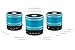 Turcom TS-451 Mini Blue Wireless Bluetooth Speaker 360 Degree Sound Enhanced Bass Hands Free 5 Hour Playtime Audio Player, LED Light Strip, and Radio