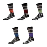 Striped for Success Mens Trouser Socks 5 Pair Set