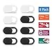 sweguard Webcam Cover Slide,Laptop Camera Cover Slide(8-Packs) WENDU Computer Camera Cover Fits Phones, MacBook Pro, Computers Strong Adhesive,Protecting Privacy& Security(5 Black+3 White)