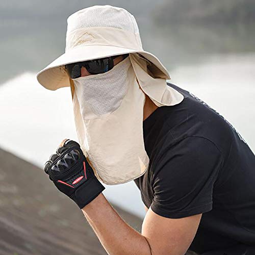 DD&QG Outdoor Sonnenhut Mit Face Cover,Sun Cap Angelmütze FÜr MÄnner Frauen Mit Abnehmbaren Nackenklappe B 1 Pc – Bild 4