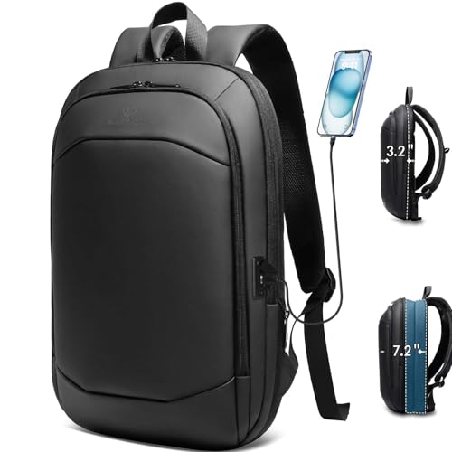 HEROIC KNIGHT 17 Inch Lightweight Expandable Anti-Theft Waterproof Functional Laptop Backpack for Men Elegant Leisure School Business with USB Port 27L (Black)