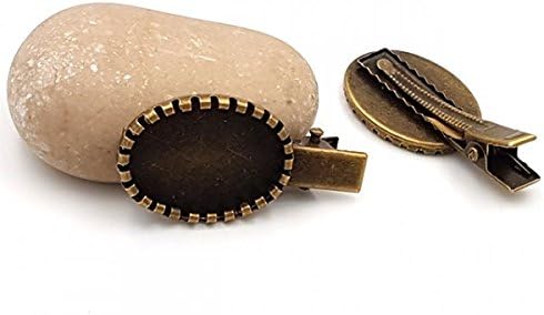 creafirm – 10 Barrettes Hair Clip Brackets for Cabochon 25x18 mm