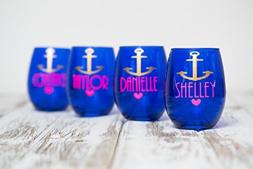 Nautical Wedding - Mini Stemless Wine Glass - Proposal Box