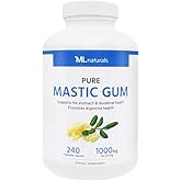 ML Naturals Mastic Gum 1000mg 240 Vegan Capsules. Premium Quality, Supports Stomach & Duodenal Health, Third-Party Lab Tested