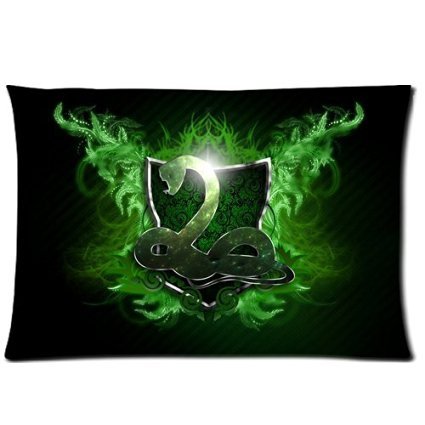 hey-boss Harry Potter Slytherin Logo Custom bedruckt Kissen Reißverschluss Kissenbezüge 50,8 x 76,2 cm (Zwei Seiten)