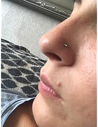 D.Bella Nose Rings 10Pcs 18G Nose Screw Rings Studs Surgical Steel Piercing Jewelry 2mm Clear CZ