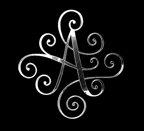 Eggleston Design CoCustom Elegant Scroll Vine Name Letter Monogram Vinyl Decal Bumper Sticker for Cars, Yeti Tumbler, Laptop, Phones (Silver Chrome, 5" x 5")