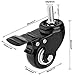 COOCHEER Black 1-1/2inch 360 Degree Stem Caster Wheel with Brake for Shopping carts, Hand Trolley, Tools, Movable Furniture Pack of 4