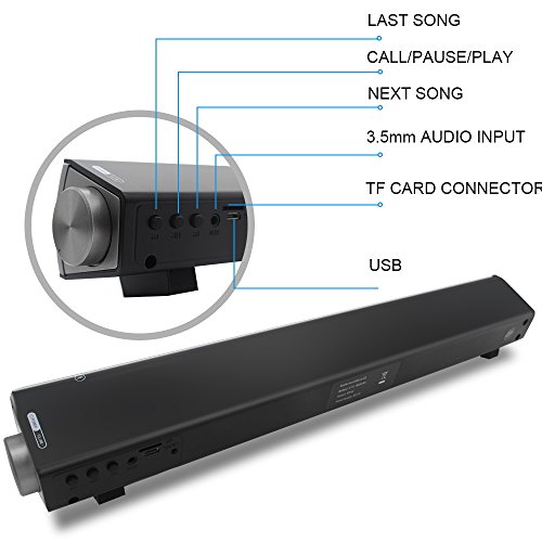 Soundbar, Jumphigh Small TV Sound Bar Portable Bluetooth Speaker Wired