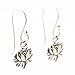 Small Detailed Lotus Flower Dangle Earrings in Sterling Silver, #7435