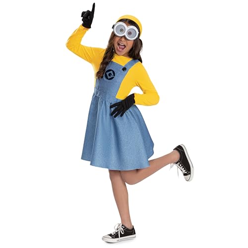 Despicable Me Minion Costume Dress for Girls with Gloves, Goggles, and Headband