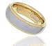 Oceanus Tungsten Rings for Men Women Wedding Band Two Tones Gold Silver Engagemen Ring 6mm 8mm Sizes 5-11.5