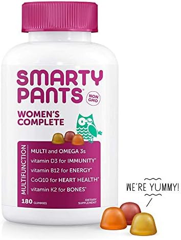 SmartyPants Women's Complete Gummy Vitamins: Gluten Free, Multivitamin, CoQ10, Folate (Methylfolate), Vitamin K2, Vitamin D3, Biotin, Methyl B12, Omega 3 DHA/EPA Fish Oil, 520 Count (520Count)
