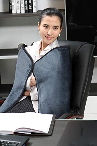 Sojoy iHeatedComfort USB Warm Heated Shawl and Lap Blanket for Home, Travel, Office, Car, Wheelchair, Bed, and Couch Cozy Super Soft Velvet Size (43 x 28 inch) Dark Gray SJ-USB001