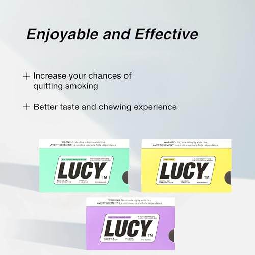 LUCY™ Nicotine Gum 4mg, 90 Count, Mint, Mango, Berry Citrus - Canada NPN# 80108821 - NRT Stop Smoking Aid, Reduce Withdrawal Symptoms & Cravings