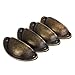 NUOLUX 4pcs Vintage Decorative Door Drawer Pull Handle Iron Semicircle Knobs (Bronze)