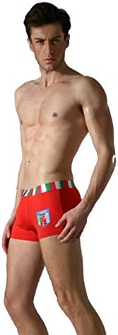 PerPor Men Boxer Brief Modal Flag Version Underwear Pant(3 Packs) Italy Red L