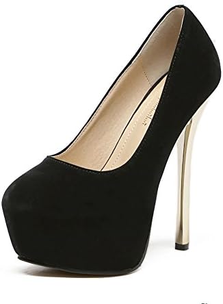 Meeshine Women's Sexy Round Toe Platform Pumps Stiletto High Heel Shoes