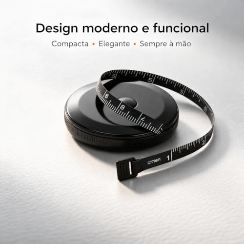 Fita Métrica Ergonômica Corporal Flexível Retrátil 1,5m para Costura Academia e Artesanato Kit com 2 Peças