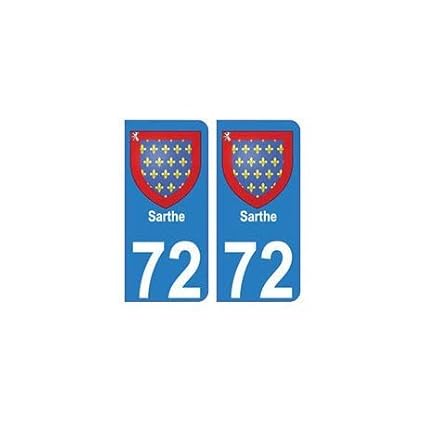 Arrondis 72 Sarthe Autocollant Plaque Blason Armoiries Stickers