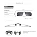 Tacloft Unisex Rectangle 57mm Polarized Clip on Sunglasses CLIPON2015 Grey