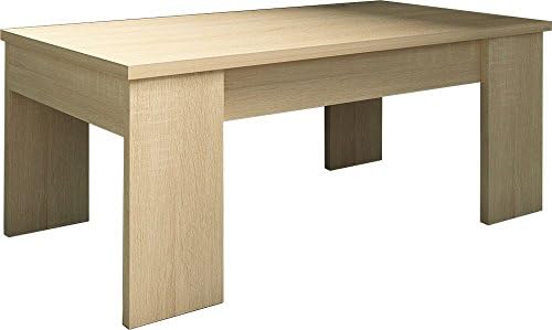 Trasman 1015ROBLE Beisstell Table Erhöhbar Melaminharzbeschichtete Oak Wood Chipboard, Bardolino, 98 x 50 x 42 cm