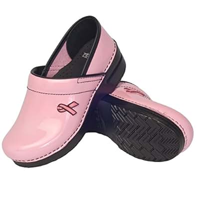 dansko pink ribbon clog