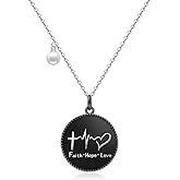Iringnier Faith Necklace Faith Hope Love Necklace for Women Sterling Silver Pendant Inspirational Jewelry Gift Birthday Gifts for Women