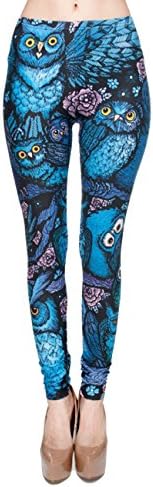 PINK PLOT Women's Buttery Soft Basic Leggings Pants High Stretchy &amp; Skinny (A Night Owl, Plus Size-Fit L-XXL)