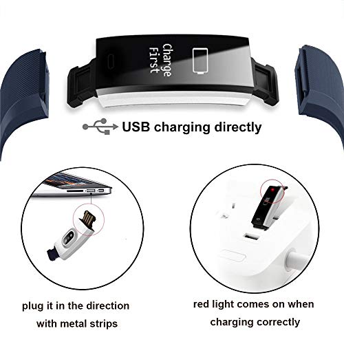 ITRACKER Fitness Tracker [2019], Activity Tracker Watch with Heart Rate Monitor, Waterproof Smart Bracelet with Step Counter, Calorie Counter, Pedometer Watch for Kids Women and Men (Blue Navy) - Thumbnail 5