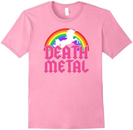 Mens Death Metal Unicorn Rainbow Shirt Rock Concert Magical Tee 3XL Pink