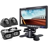 eRapta Backup Camera 2.0 with Split Screen Monitor for Bus/Truck/Trailer/Box/RV/Trailer/Tractor/ 5th Wheel When Reversing Parking Backing Car Dash Security Sensor Camera ER0202