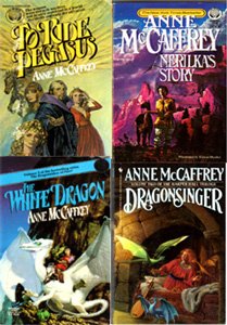 4 Books by Anne McCaffrey: Dragonsinger, The White Dragon, Nerikla's Story & To Ride Pegasus