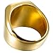 UM Jewelry Mens Stainless Steel Biker Signet Style Classic Ring Engravable Heavy Polished, Gold Tone