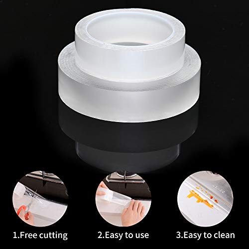 Caulk Strip,Transparent Mildew Proof Tape,Self Adhesive Waterproof Repair Tape for Kitchen Sink Basin Edge Bathtub Bathroom Toilet (1.2inch x 10feet)