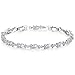 WOSTU Women Tennis Bracelets Luxury White Gold Plated Bracelet with Sparkling Cubic Zirconia Xmas Gifts for Her