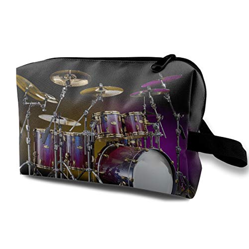 Drum Digital Art Cosmetic Bags Makeup Organizer Bag Pouch Zipper Purse Handbag Clutch Bag