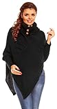 Glamour Empire Womens Warm Knit Poncho Sweater Batwing Cape Top Jumper 312 (Black, ONE SIZE US 4/6/8, )